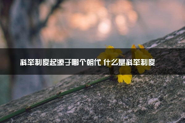 科举制度起源于哪个朝代 什么是科举制度