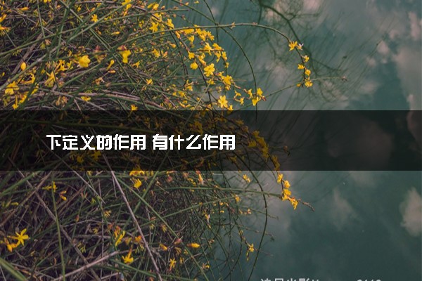 下定义的作用 有什么作用
