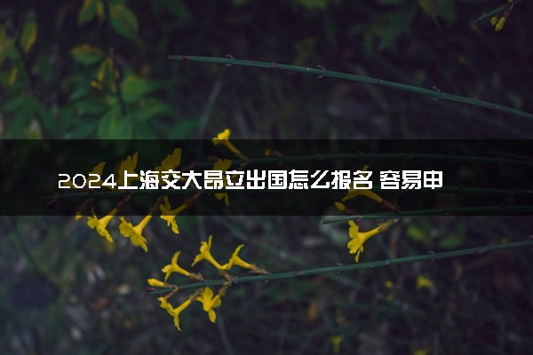 2024上海交大昂立出国怎么报名 容易申请吗