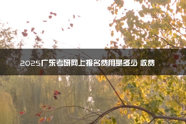 2025广东考研网上报名费用是多少 收费标准是什么