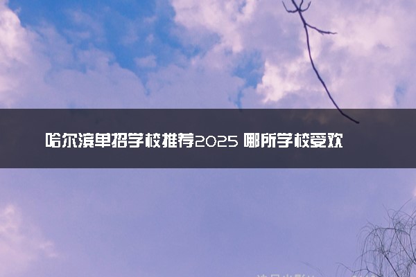 哈尔滨单招学校推荐2025 哪所学校受欢迎