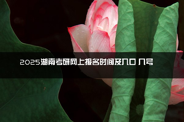 2025湖南考研网上报名时间及入口 几号截止报名