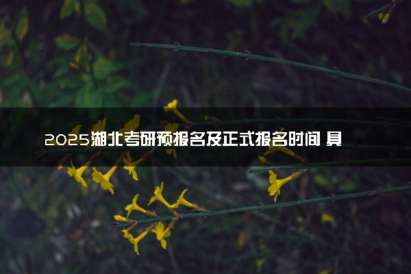 2025湖北考研预报名及正式报名时间 具体几月几号