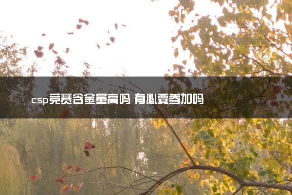 csp竞赛含金量高吗 有必要参加吗