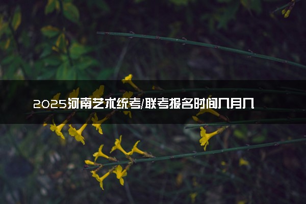 2025河南艺术统考/联考报名时间几月几号 哪天报名