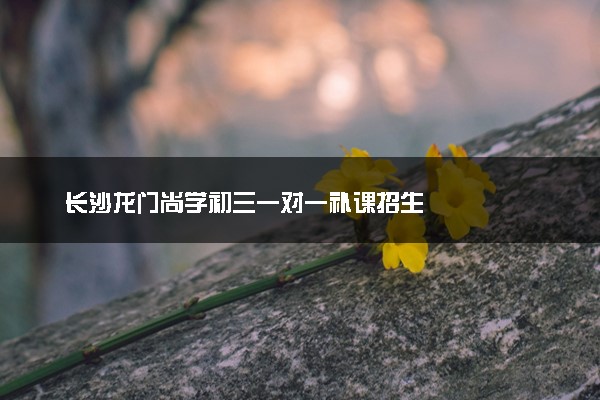 长沙龙门尚学初三一对一补课招生