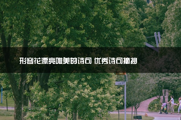 形容花漂亮唯美的诗句 优秀诗句摘抄