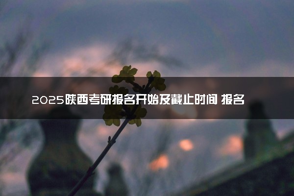 2025陕西考研报名开始及截止时间 报名入口在哪里