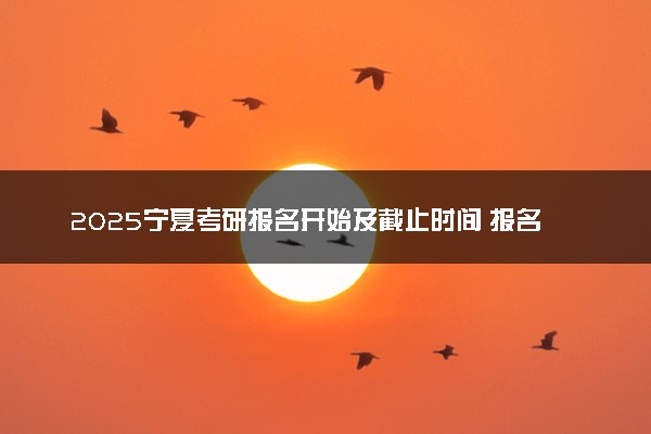 2025宁夏考研报名开始及截止时间 报名入口在哪里