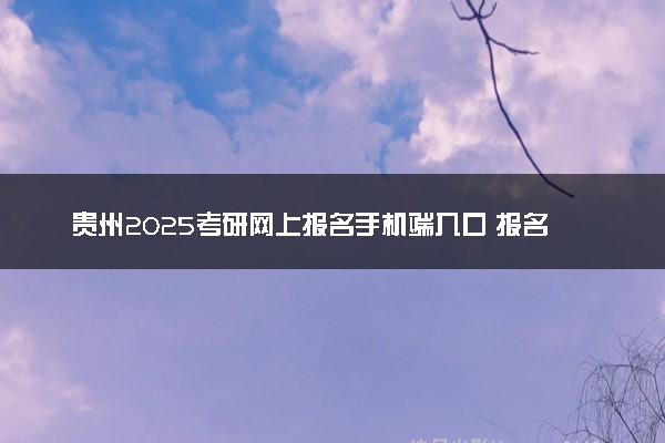 贵州2025考研网上报名手机端入口 报名流程是什么