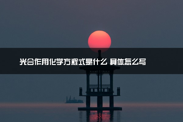 光合作用化学方程式是什么 具体怎么写