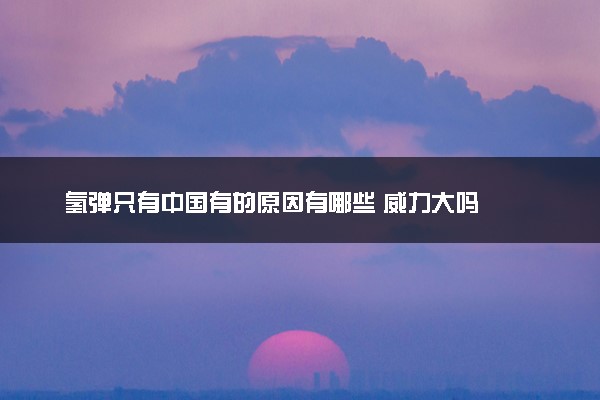 氢弹只有中国有的原因有哪些 威力大吗