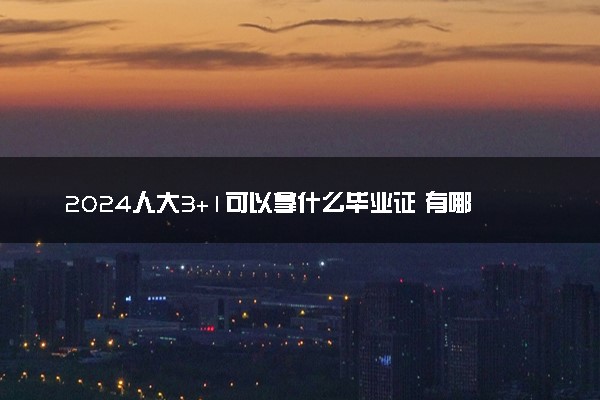 2024人大3+1可以拿什么毕业证 有哪些专业可选