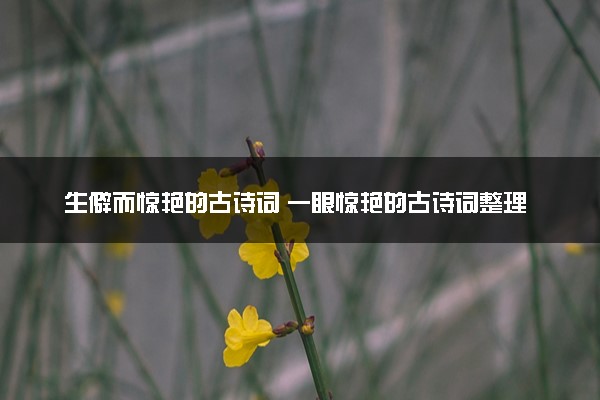 生僻而惊艳的古诗词 一眼惊艳的古诗词整理