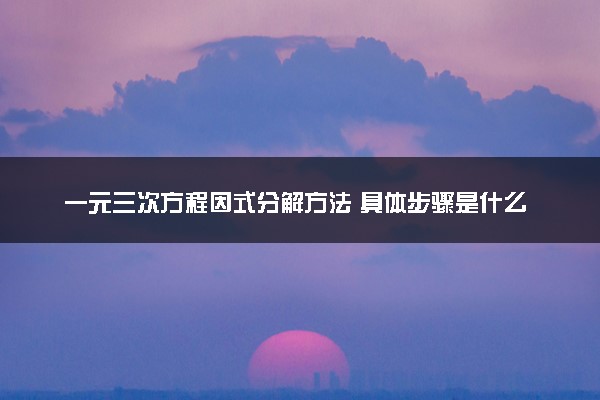 一元三次方程因式分解方法 具体步骤是什么