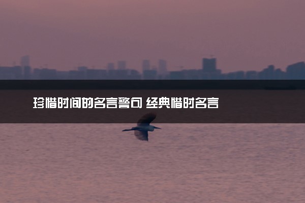 珍惜时间的名言警句 经典惜时名言