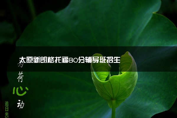 太原新朗格托福80分辅导班招生