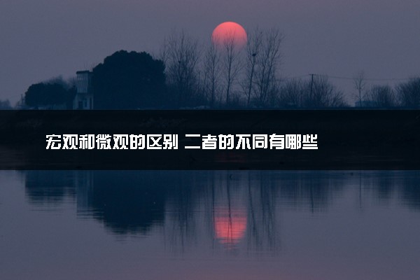 宏观和微观的区别 二者的不同有哪些