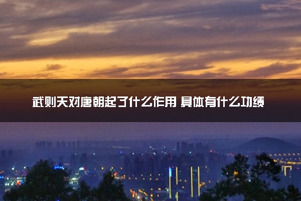 武则天对唐朝起了什么作用 具体有什么功绩