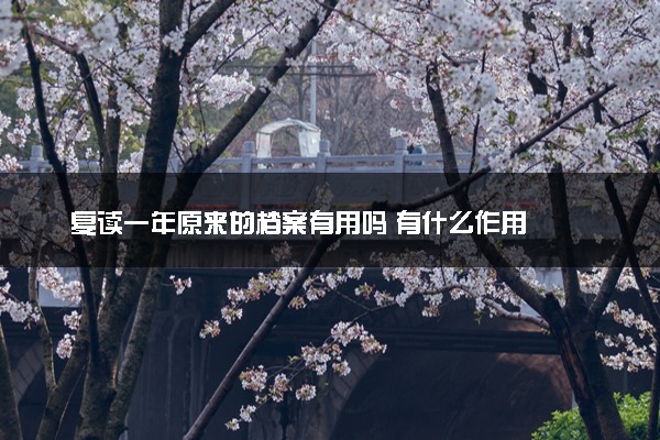 复读一年原来的档案有用吗 有什么作用
