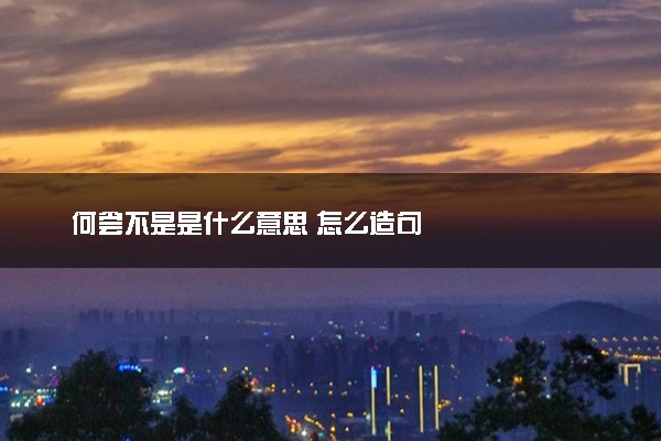 何尝不是是什么意思 怎么造句