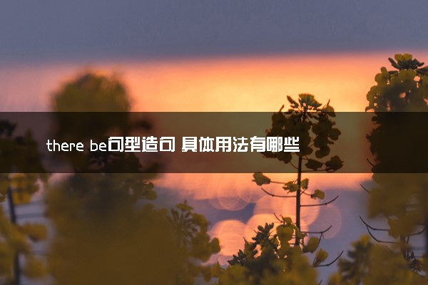 there be句型造句 具体用法有哪些
