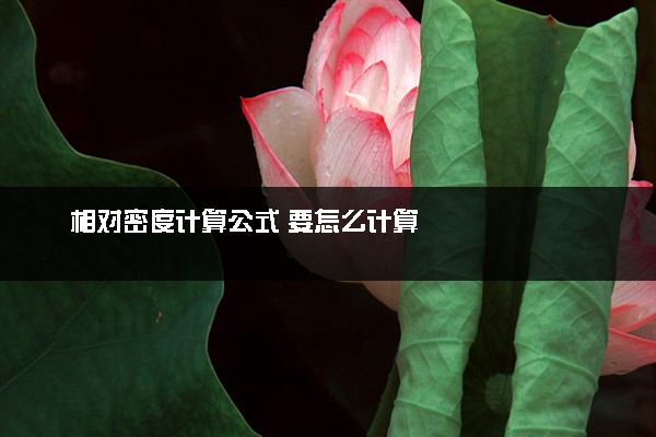 相对密度计算公式 要怎么计算