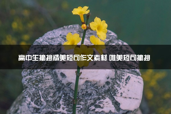 高中生摘抄精美短句作文素材 唯美短句摘抄