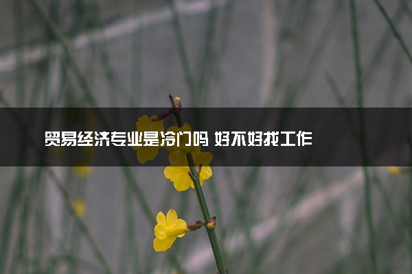 贸易经济专业是冷门吗 好不好找工作
