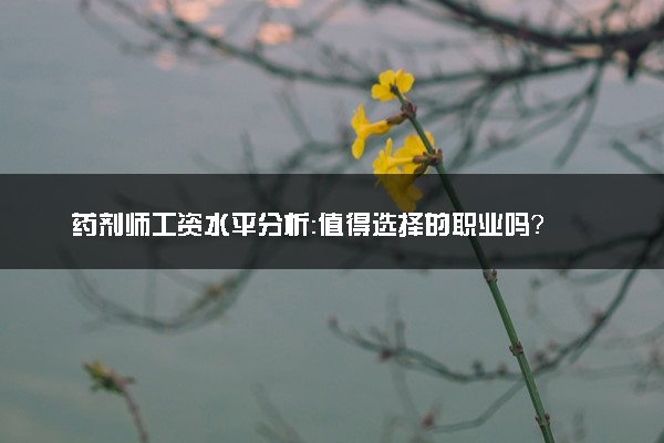 药剂师工资水平分析：值得选择的职业吗？