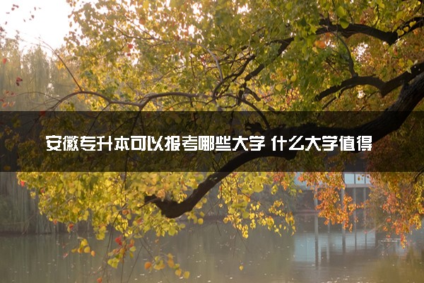 安徽专升本可以报考哪些大学 什么大学值得选