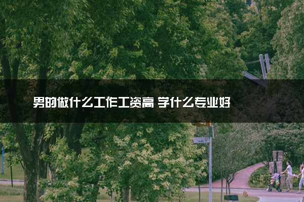 男的做什么工作工资高 学什么专业好