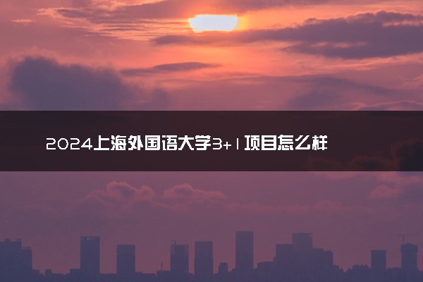 2024上海外国语大学3+1项目怎么样 和国外哪所院校合作