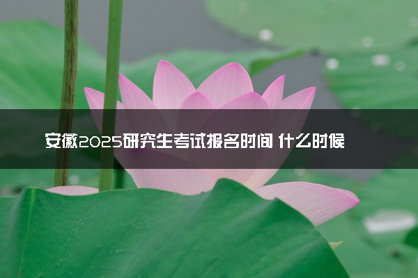 安徽2025研究生考试报名时间 什么时候开始报考