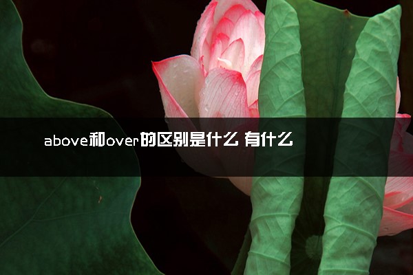above和over的区别是什么 有什么不同用法