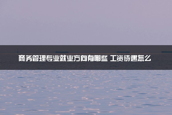 商务管理专业就业方向有哪些 工资待遇怎么样