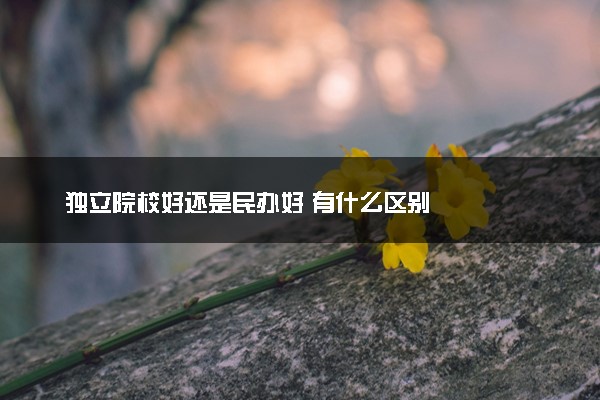 独立院校好还是民办好 有什么区别