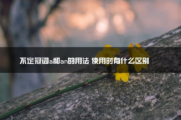 不定冠词a和an的用法 使用时有什么区别