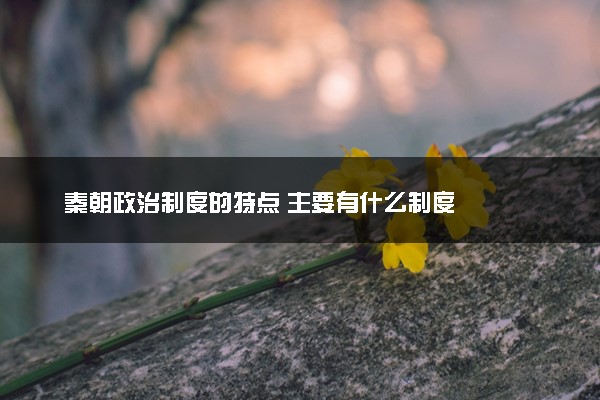 秦朝政治制度的特点 主要有什么制度