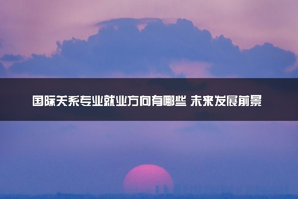 国际关系专业就业方向有哪些 未来发展前景如何