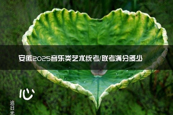 安徽2025音乐类艺术统考/联考满分多少 各科分值是多少