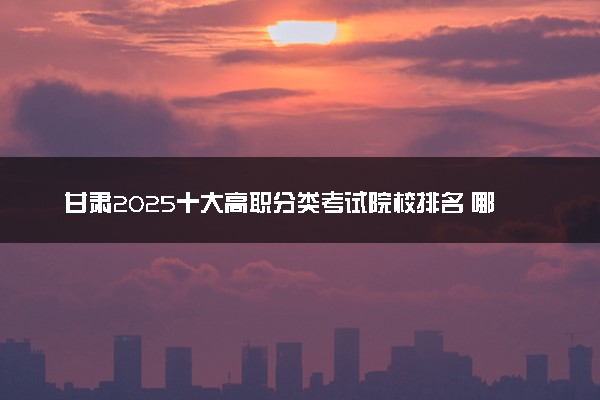 甘肃2025十大高职分类考试院校排名 哪些值得推荐