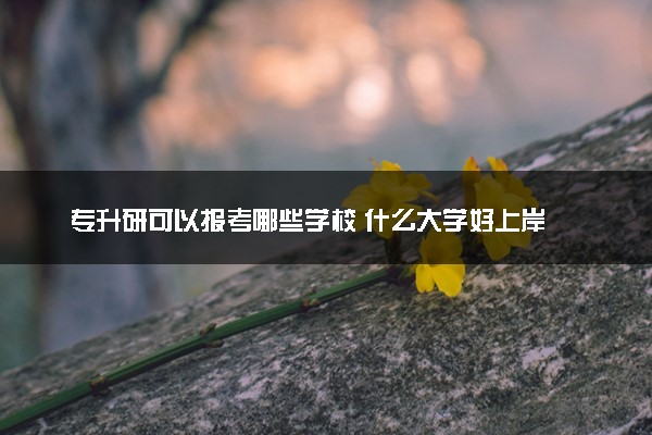 专升研可以报考哪些学校 什么大学好上岸