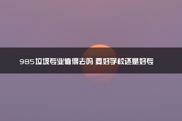 985垃圾专业值得去吗 要好学校还是好专业
