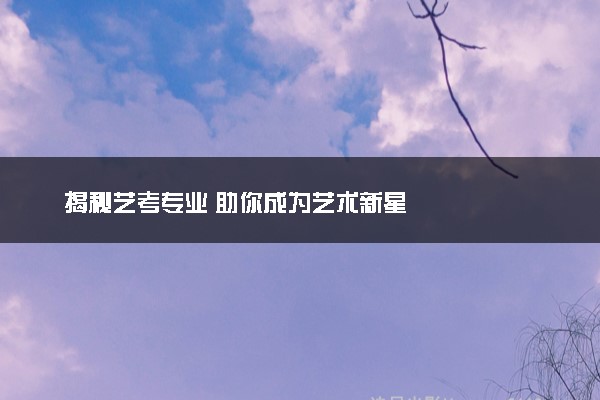揭秘艺考专业 助你成为艺术新星