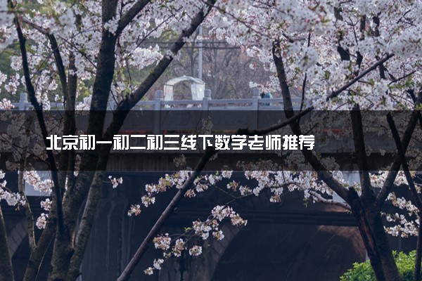 北京初一初二初三线下数学老师推荐