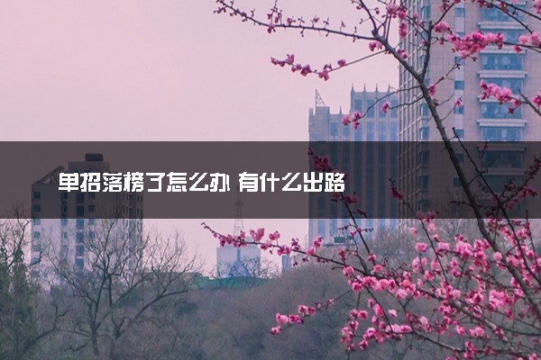 单招落榜了怎么办 有什么出路