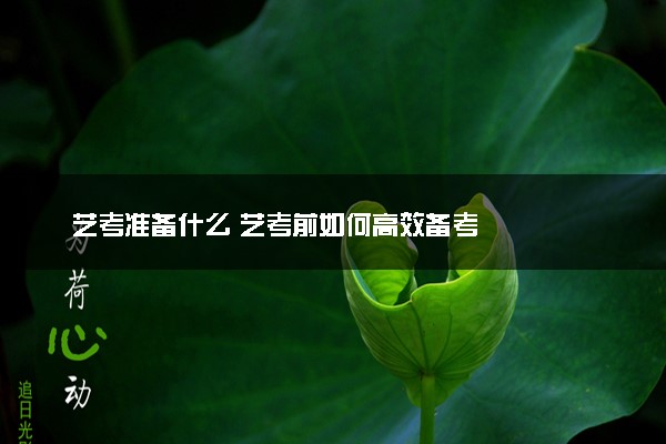 艺考准备什么 艺考前如何高效备考