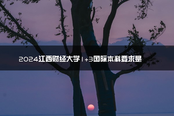 2024江西财经大学1+3国际本科要求是什么 有哪些条件