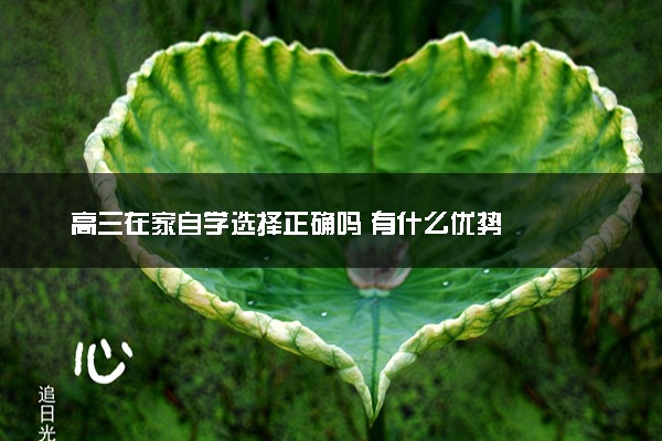 高三在家自学选择正确吗 有什么优势